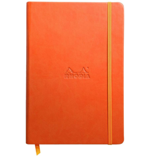 Блокнот Rhodiarama 90г/кв.м 14,8х21см линейка 96л твердая обложка апельсиновый