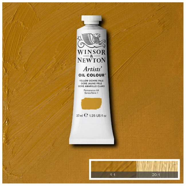 Масляные художественные краски, 37 мл, бледно-желтая охра