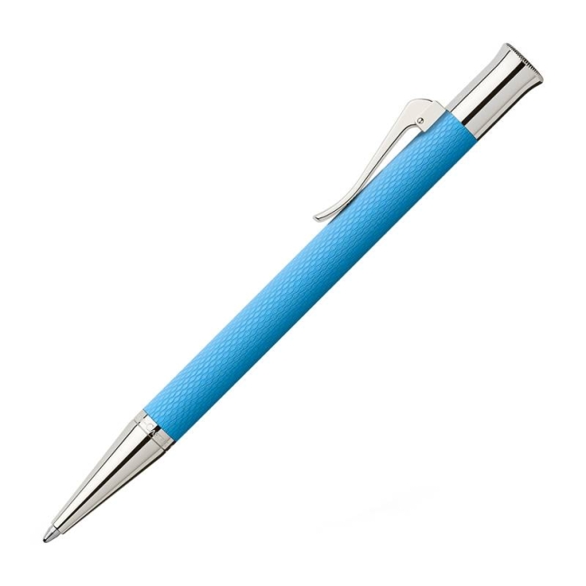 Ручка шариковая Graf von Faber-Castell "Guilloche Gulf Blue" черная, поворотн., подар. уп.