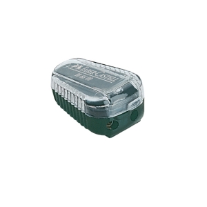 Точилка пластиковая для грифелей Faber-Castell "TK", 2 отверстия, контейнер, зеленая