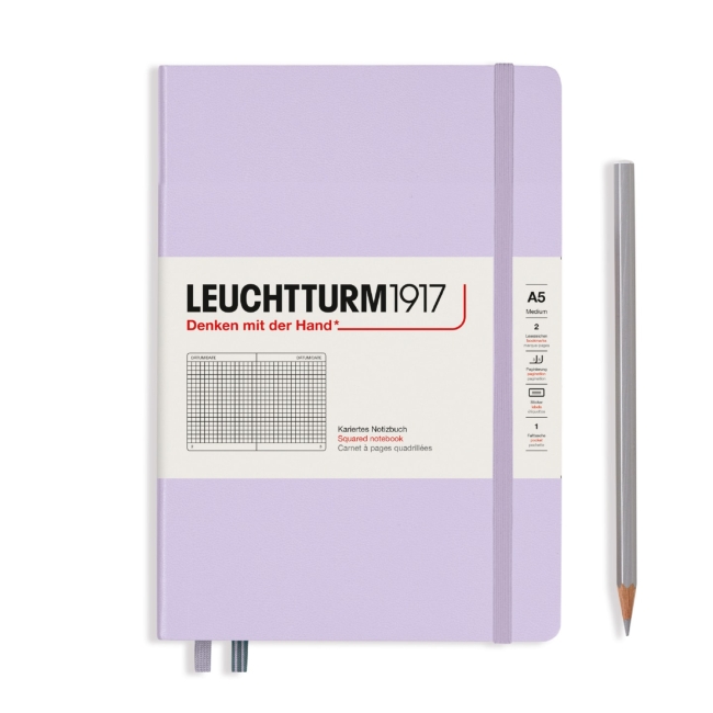 Блокнот Leuchtturm1917 Smooth Colours A5 (14.5x21см.) 80г/м2 - 251 стр. в клетку, твердая обложка, цвет: Сиреневый