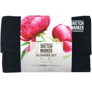 Набор маркеров SKETCHMARKER Flowers Set 24шт цветы + сумка органайзер, Набор маркеров SKETCHMARKER Flowers Set 24шт цветы + сумка органайзер,