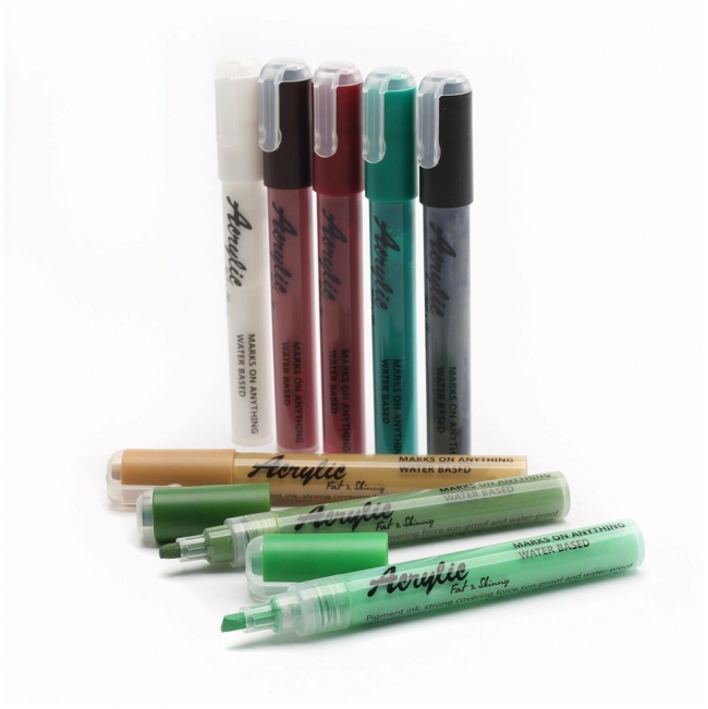 Fat&Skinny набор маркеров акриловых 5 мм / 2 мм forest 8 шт