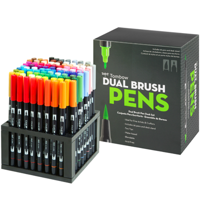 Купить набор брашпенов Tombow ABT Dual Brush Pen 96 Full (вся палитра) - 96 брашпенов с подставкой в интернет-магазине товаров для скетчинга и рисования ArtCraft.Space