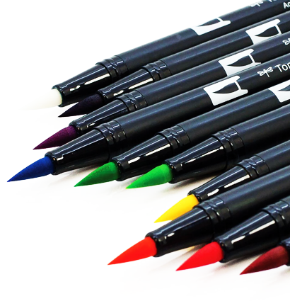 Купить набор брашпенов Tombow ABT Dual Brush Pen 96 Full (вся палитра) - 96 брашпенов с подставкой в интернет-магазине товаров для скетчинга и рисования ArtCraft.Space