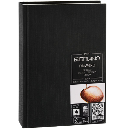 Скетчбук Fabriano Drawingbook черный А5 / 60 листов / 160 гм (портрет) купить в художественном магазине ArtCraft.Space с доставкой по всему миру