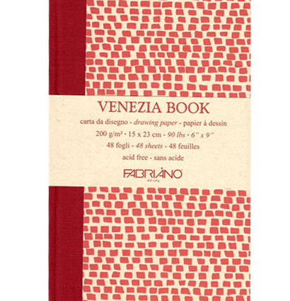 Блокнот для зарисовок Fabriano Venezia Book с закладкой  48 листов / 200 гм купить в художественном магазине ArtCraft.Space с доставкой по РФ и СНГ
