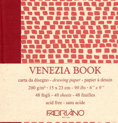 Блокнот для зарисовок Fabriano Venezia Book с закладкой  48 листов / 200 гм купить в художественном магазине ArtCraft.Space с доставкой по РФ и СНГ