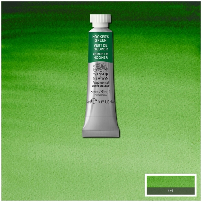 Акварель художественная, 5 мл, зеленый Хукер