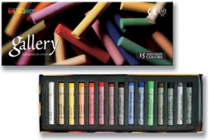 Пастель сухая мягкая профессиональная круглая Галерея , 15 цветов в картонной коробке