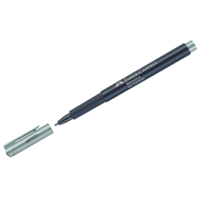 Маркер для декорирования Faber-Castell "Metallics", синий металлик, пулевидный, 1,5мм