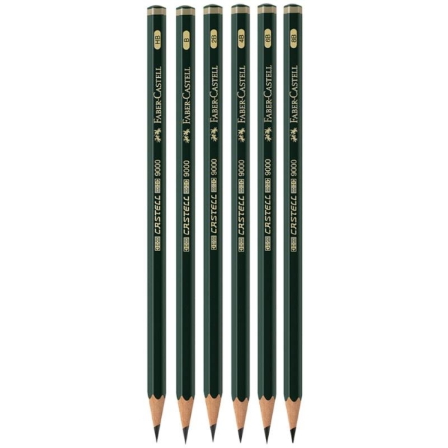 Набор чернографитных карандашей Faber-Castell 9000 Design Set 6 штук в пенале купить в магазине ArtCraft.Space с доставкой по всему миру Набор чернографитных карандашей Faber-Castell 9000 Design Set 6 штук в пенале купить в магазине ArtCraft.Space с доставкой по всему миру