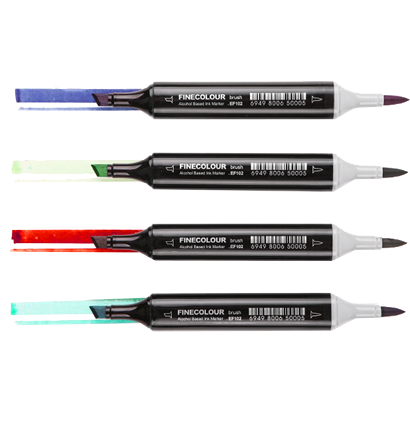 Finecolour Brush Marker набор маркеров с кистью 48 цветов в кейсе купить файнколор браш в магазине маркеров и товаров для рисования ArtCraft.Space с доставкой по РФ и СНГ