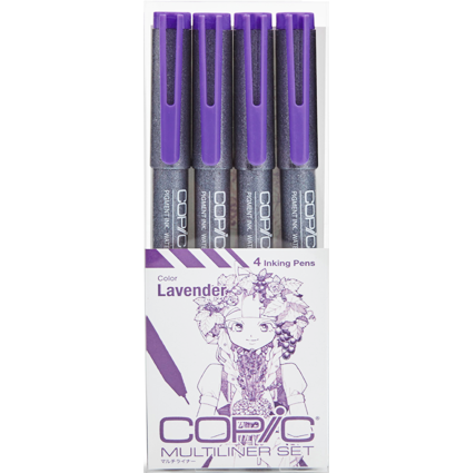 Набор капиллярных линеров Copic Multiliner 4 штуки лаванда (0.05 - 0.5 мм) купить в магазине для художников ArtCraft.Space с доставкой по всему миру