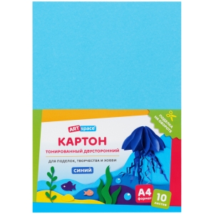 Картон цветной А4, ArtSpace, 10л., тонированный, синий, 180г/м2 Картон цветной А4, ArtSpace, 10л., тонированный, синий, 180г/м2