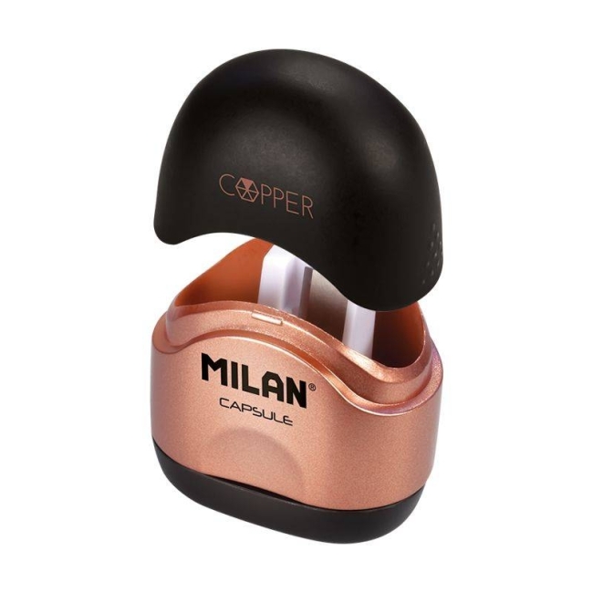 Точилка для карандашей MILAN CAPSULE Copper пластик, цвета в ассортименте