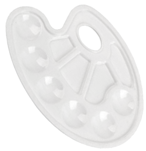 Пластиковая овальная палитра, 10 ячеек (Размер 23х17 см)