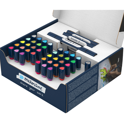 Набор двухсторонних маркеров-кистей Schneider "Twinmarker Paint-It" 52 предмета, на водной основе, кисть/пулевидный