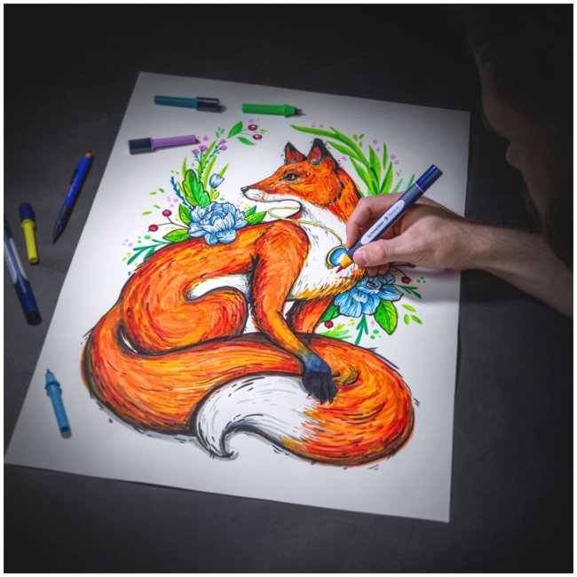 Набор двухсторонних маркеров-кистей Schneider "Twinmarker Paint-It" 52 предмета, на водной основе, кисть/пулевидный