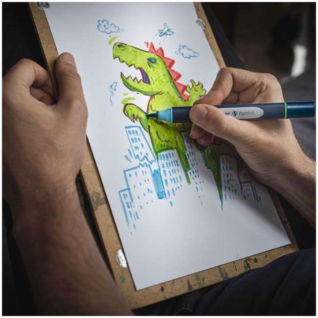 Набор двухсторонних маркеров-кистей Schneider "Twinmarker Paint-It" 52 предмета, на водной основе, кисть/пулевидный