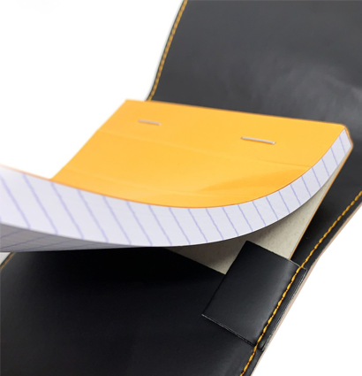 Блокнот Rhodia ePURE 80г/кв.м 11,5х15,8см микроперфорация клетка 80л кожаная обложка оранжевый