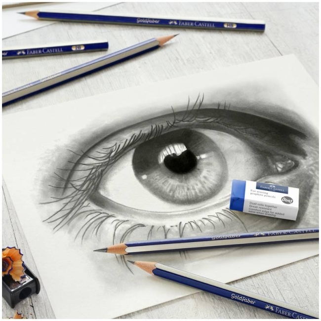 Набор чернографитных карандашей Faber-Castell Goldfaber 6 штук с ластиком и точилкой купить в магазине ArtCraft.Space с доставкой по всему миру Набор чернографитных карандашей Faber-Castell Goldfaber 6 штук с ластиком и точилкой купить в магазине ArtCraft.Space с доставкой по всему миру