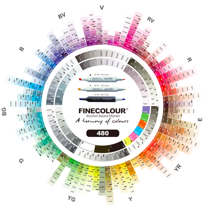 Finecolour Brush Marker набор маркеров с кистью 60 цветов в кейсе купить файнколор браш в магазине маркеров и товаров для рисования ArtCraft.Space с доставкой по РФ и СНГ