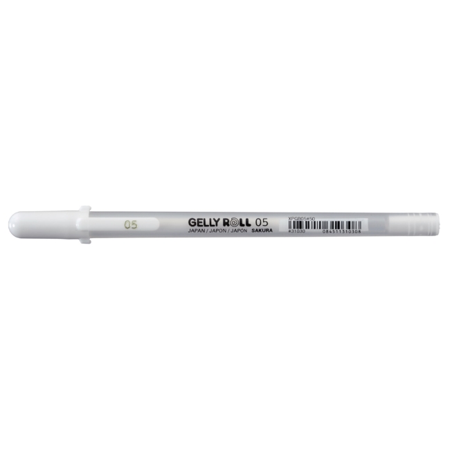 Ручка гелевая Gelly Roll Белый тонкий стержень 05
