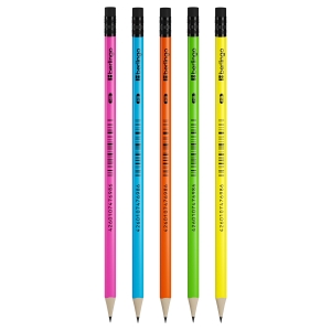 Карандаш ч/г Berlingo "Triangle flash" HB, трехгранный, c ластиком, заточен.