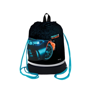 Мешок для обуви 1 отделение Berlingo "Ready to race", 400*480мм, расширяющееся дно, светоотражающая лента, карман на молнии