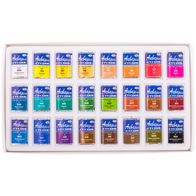 Акварель Гамма "Студия" художественная набор 24 цвета в кюветах купить в художественном магазине ArtCraft.Space с доставкой по всему миру Акварель Гамма "Студия" художественная набор 24 цвета в кюветах купить в художественном магазине ArtCraft.Space с доставкой по всему миру
