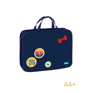 Папка текстильная с ручками 1 отделение, А4 Forst "Горошек", 350*265*80мм, текстиль, на молнии