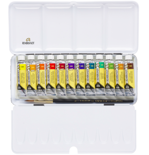 АКЦИЯ АПРЕЛЬ Набор акварельных красок Rembrandt Пейзаж 12цв*10мл тубы металлический короб,