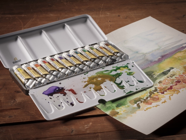 Набор акварели Rembrandt Landscape 12 цветов в тубах 10 мл в металлическом кейсе (пейзаж) купить в художественном магазине ArtCraft.Space с доставкой