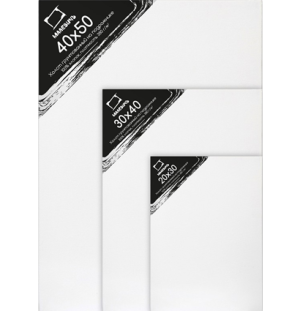 Набор холстов на подрамнике Малевичъ, хлопок 380 гр, 20x30, 30x40, 40x50 см