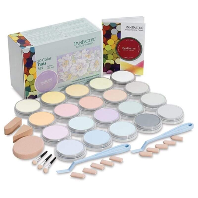 Большой набор ультрамягкой пастели PanPastel Colors "Светлые" 20 цветов в контейнерах по 9 мл купить в художественном магазине ArtCraft.Space с доставкой по РФ и СНГ
