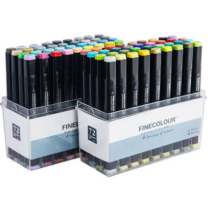 Finecolour Brush Marker набор маркеров с кистью 72 цвета в кейсе купить файнколор браш в магазине маркеров и товаров для рисования ArtCraft.Space с доставкой по РФ и СНГ