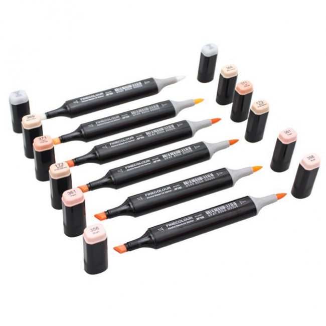 Finecolour Brush Marker набор маркеров с кистью 72 цвета в кейсе купить файнколор браш в магазине маркеров и товаров для рисования ArtCraft.Space с доставкой по РФ и СНГ