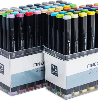 Finecolour Brush Marker набор маркеров с кистью 72 цвета в кейсе купить файнколор браш в магазине маркеров и товаров для рисования ArtCraft.Space с доставкой по РФ и СНГ