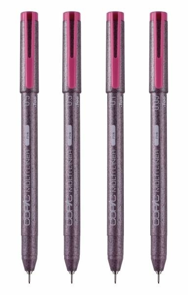 Набор капиллярных линеров Copic Multiliner 4 штуки розового цвета (0.05 - 0.5 мм) купить в магазине для художников ArtCraft.Space с доставкой по всему миру