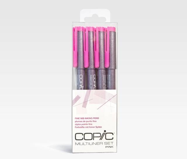 Набор капиллярных линеров Copic Multiliner 4 штуки розового цвета (0.05 - 0.5 мм) купить в магазине для художников ArtCraft.Space с доставкой по всему миру