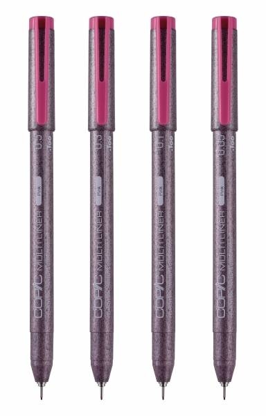 Набор капиллярных линеров Copic Multiliner 4 штуки розового цвета (0.05 - 0.5 мм) купить в магазине для художников ArtCraft.Space с доставкой по всему миру