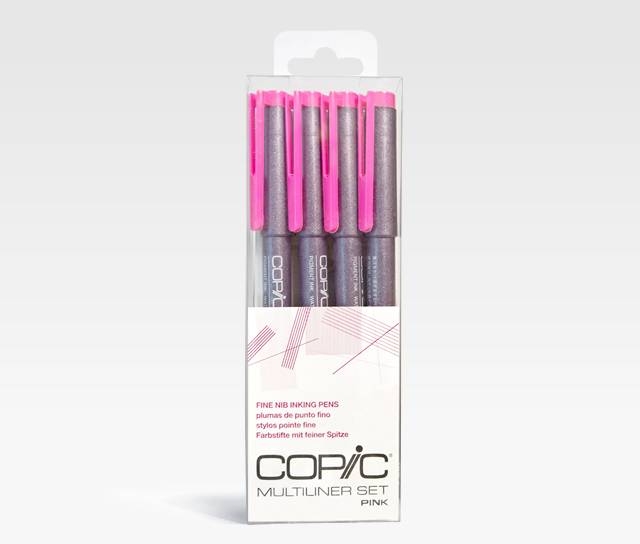 Набор капиллярных линеров Copic Multiliner 4 штуки розового цвета (0.05 - 0.5 мм) купить в магазине для художников ArtCraft.Space с доставкой по всему миру