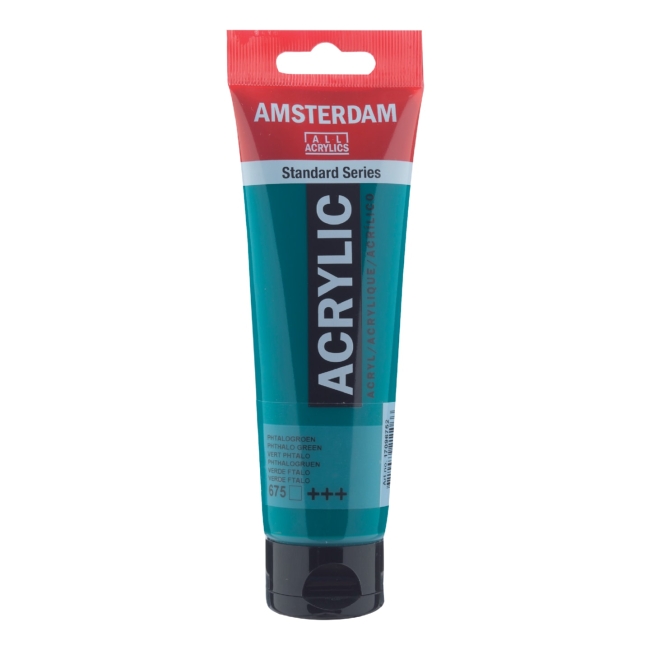 Краска акриловая Amsterdam туба 120мл №675 Зеленый фталоцианин