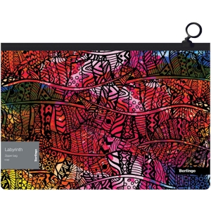 Папка-конверт на молнии Berlingo "Labyrinth" А4, 180мкм, с рисунком