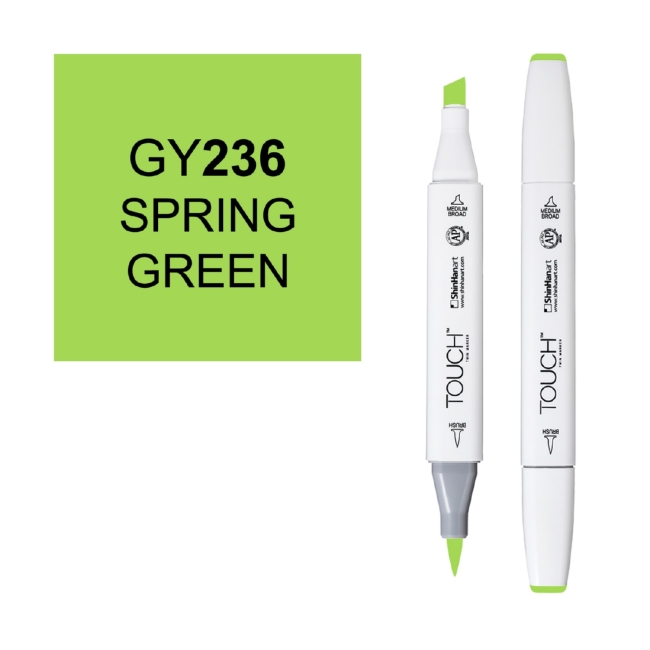 Маркер двухсторонний спиртовой  TOUCH TWIN BRUSH GY236 Зеленый весенний