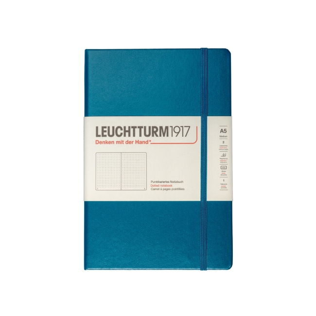 Блокнот Leuchtturm1917 Classic A5 (14.5x21см.) 80г/м2 - 251 стр. в точку, твердая обложка, цвет: Тихоокеанский Зеленый