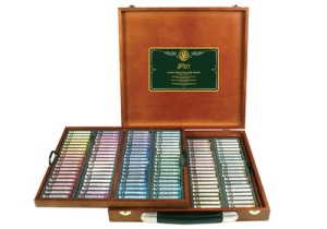 Пастель сухая мягкая профессиональная Галерея , 160 цветов, круглая, в деревянной коробке