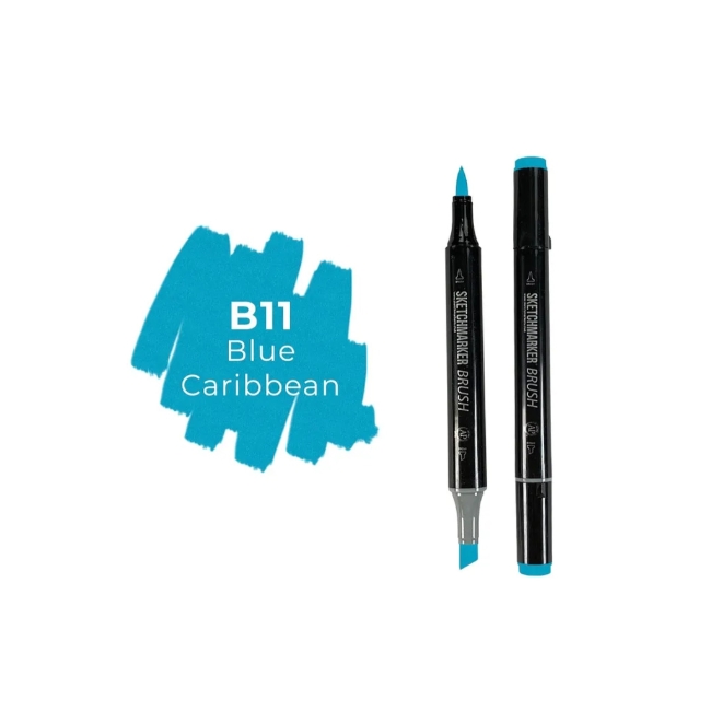 Маркер SKETCHMARKER Brush двухсторонний на спирт.основе цв.B11 Карибский синий