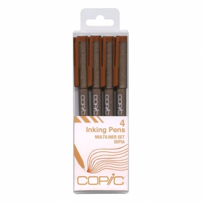 Набор капиллярных линеров Copic Multiliner 4 штуки сепия (0.05 - 0.5 мм) купить в магазине для художников ArtCraft.Space с доставкой по всему миру